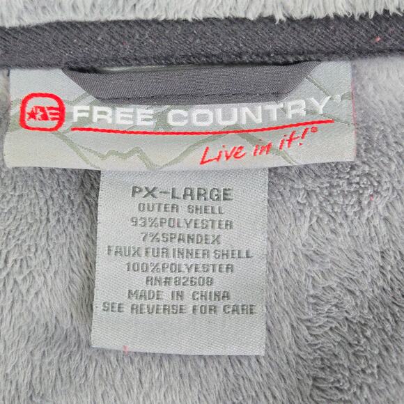 Free Country Live In It Gray Full Zip Jacket Faux Fur Lined Removable Hood - Picture 15 of 16